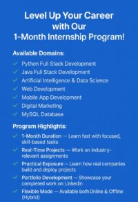 1-Month Internship Online Program!